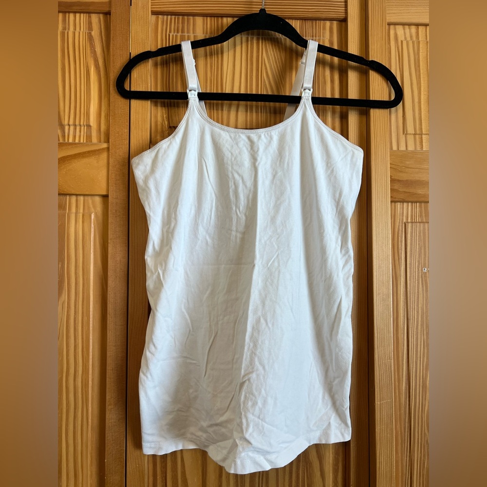 a:glow Women's White nursing tank top